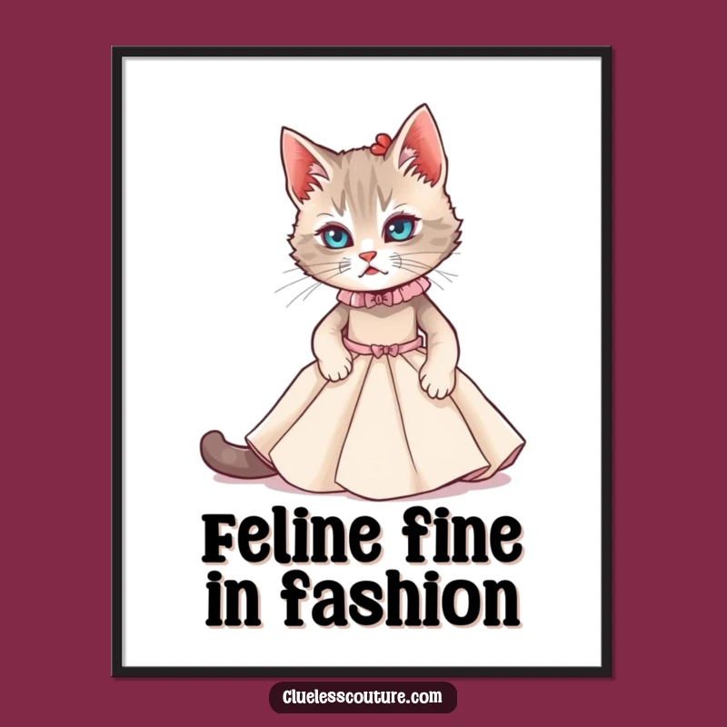 Funny Free Printable Wall Art: Cat's Couture Catastrophe - Quirky Downloadable Decor!