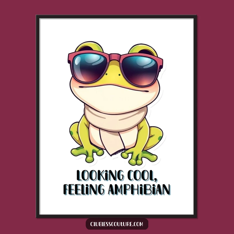 Free Printable Frog Fashion Wall Art: Cool Downloadable Decor