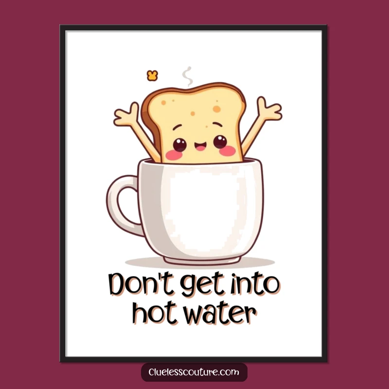 Free Printable Toast Wall Art: Coffee Splash Whimsy - Funny Downloadable Decor
