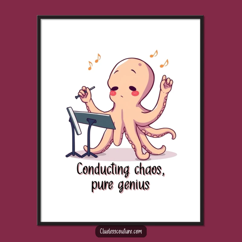 Free Printable Wall Art: Octopus Orchestra Conductor's Hilarious Chaos Downloadable Art