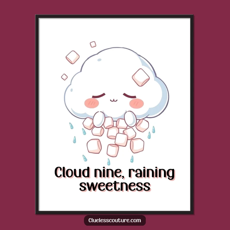 Free Printable Wall Art: Whimsical Cloud Marshmallow Shower Downloadable Decor