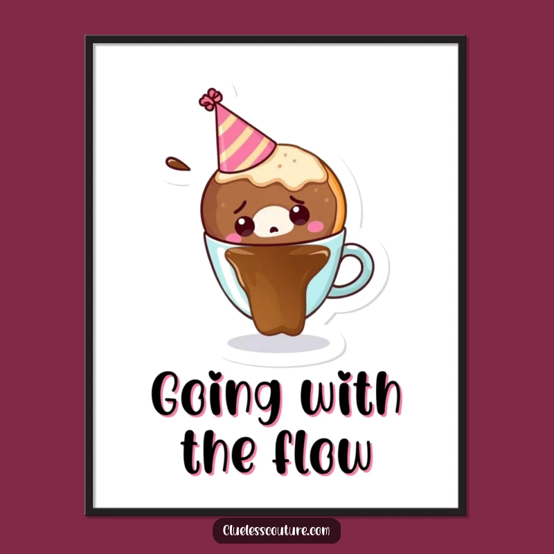 Funny Free Printable Wall Art: Donut Coffee Chaos Downloadable Decor