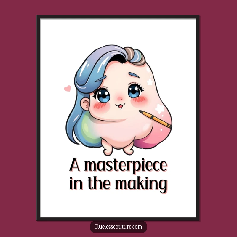 Funny Free Printable Wall Art: Paint Blob Self-Portrait DIY Downloadable Decor