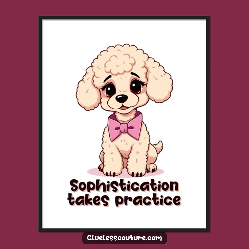 Funny Free Printable Wall Art: Poodle's Cravat Conundrum - Quirky Downloadable Decor!