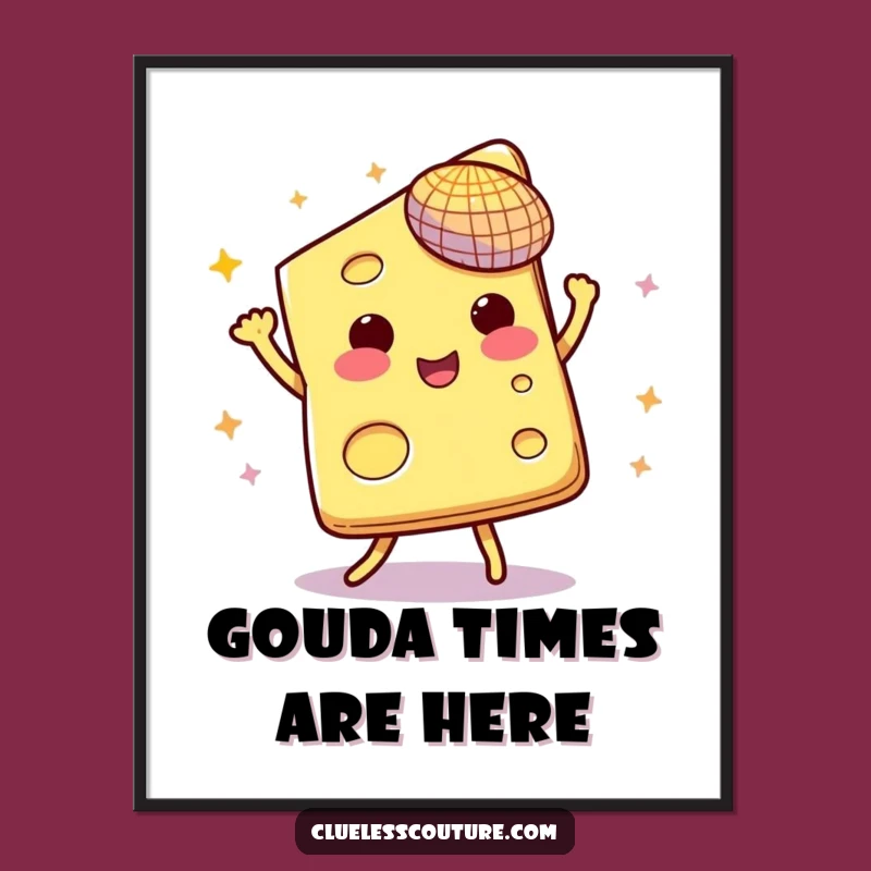 Free Printable Wall Art: Dancing Cheese Disco Decor, Hilarious Downloadable Art for Foodies