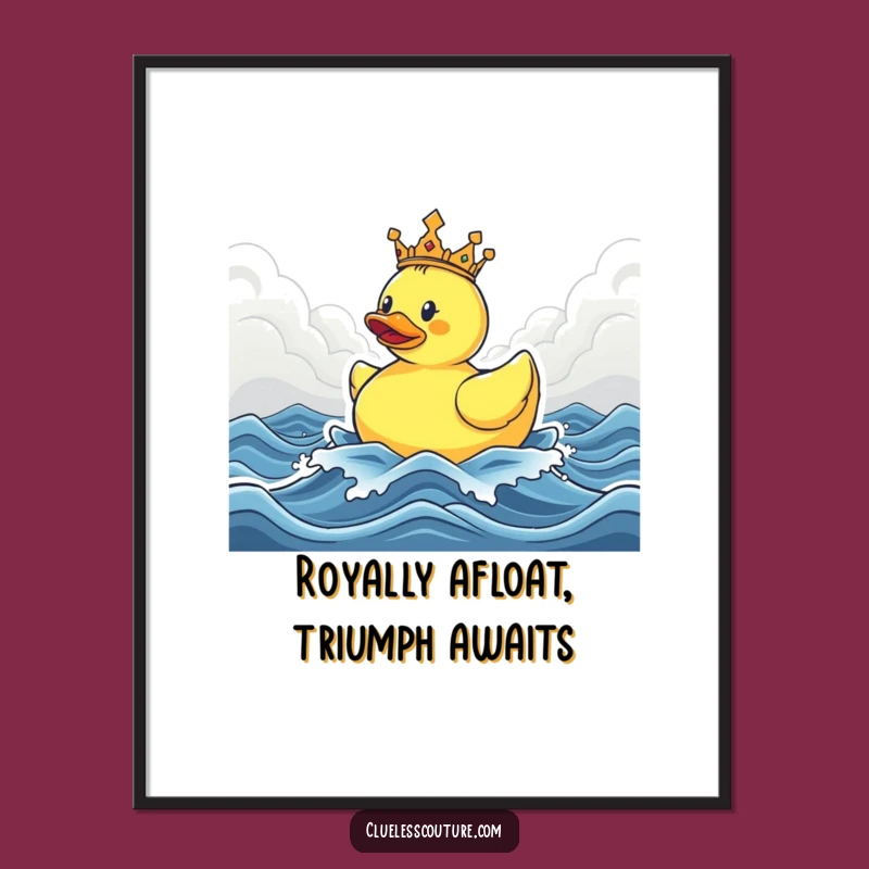 Funny Free Printable Wall Art: Ducky King Stormy Seas Humor Downloadable Decor
