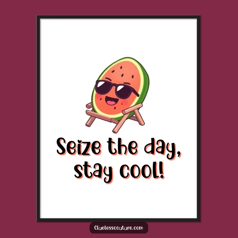 Funny Free Printable Wall Art: Watermelon's Beach Day - Humorous Downloadable Decor!