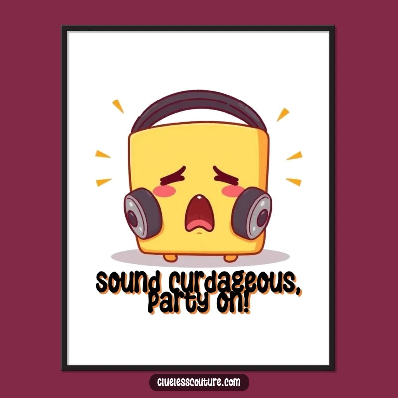 Funny Free Printable Wall Art: Startled Cheese Headphones - Humorous Downloadable Decor!