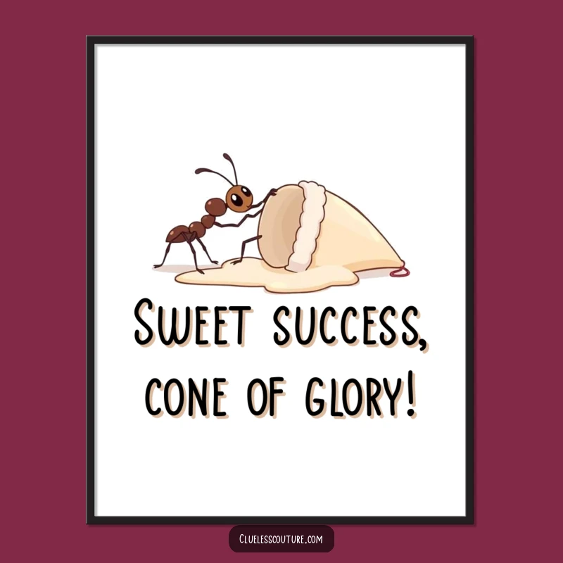 Funny Free Printable Wall Art: Ant's Ice Cream Dream - Humorous Downloadable Decor!