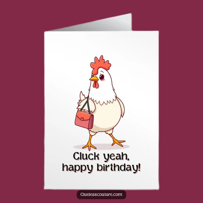 Free Printable Funny Birthday Card: Fashionable Chicken Diva Downloadable Gift