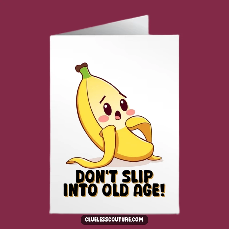 Free Printable Birthday Card: Slipping Banana - Hilarious Oops Greeting for a Fun Download