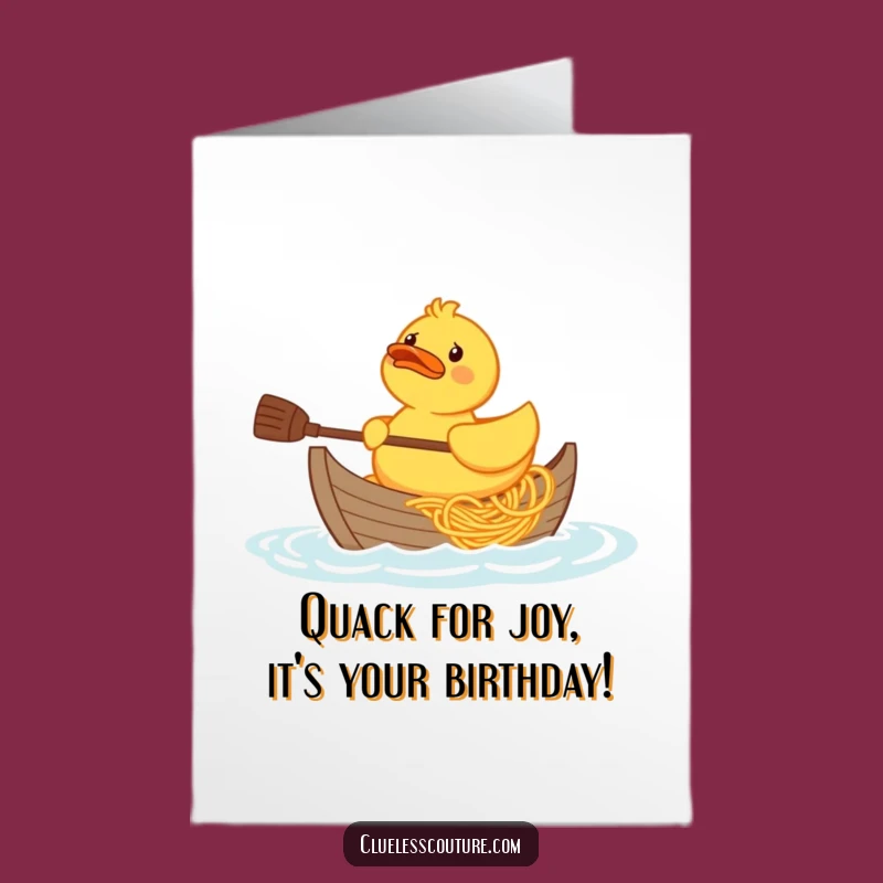 Free Printable Birthday Card: Confused Duck & Spaghetti Boat, Hilarious Downloadable Gift