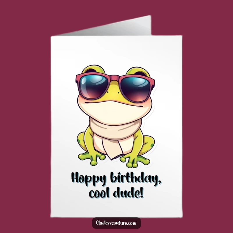 Free Printable Frog Fashion Birthday Card: Cool Downloadable Gift for Her
