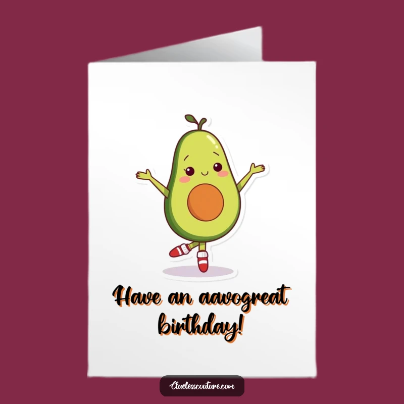 Free Printable Funny Birthday Card: Ballet Avocado Mismatched Socks Downloadable