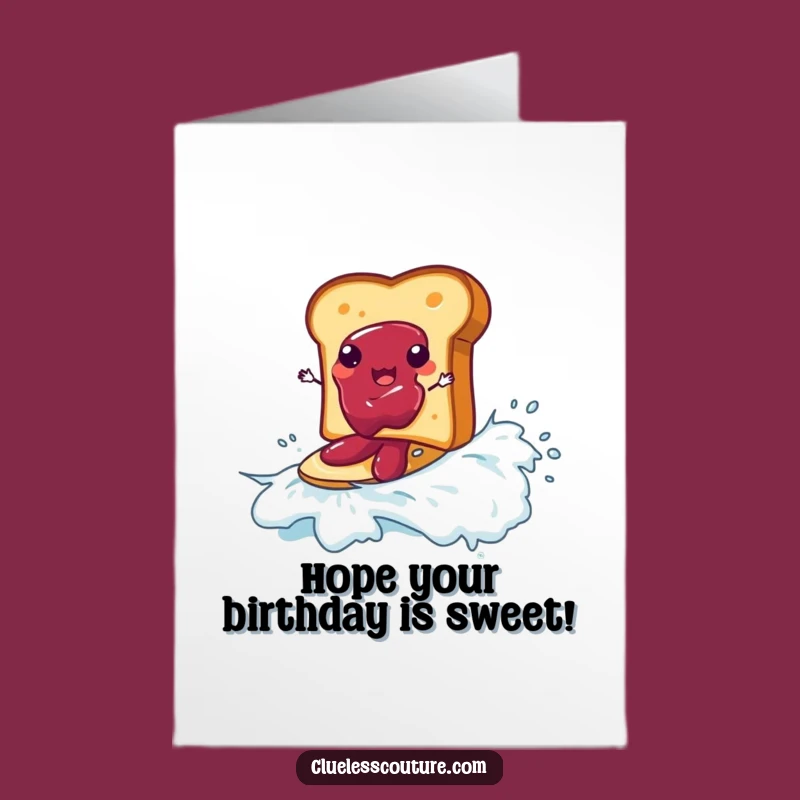 Free Printable Funny Birthday Card: Toast Surfing Jam for a Sweet Celebration