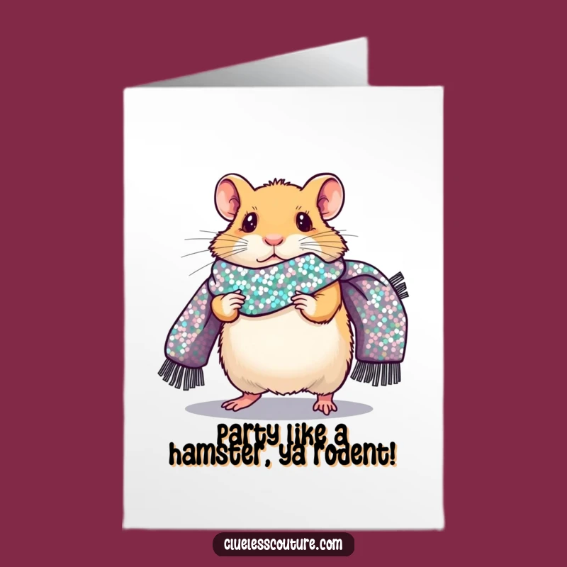 Free Printable Hamster Runway Birthday Card: Funny Downloadable Gift for Fashion Lovers