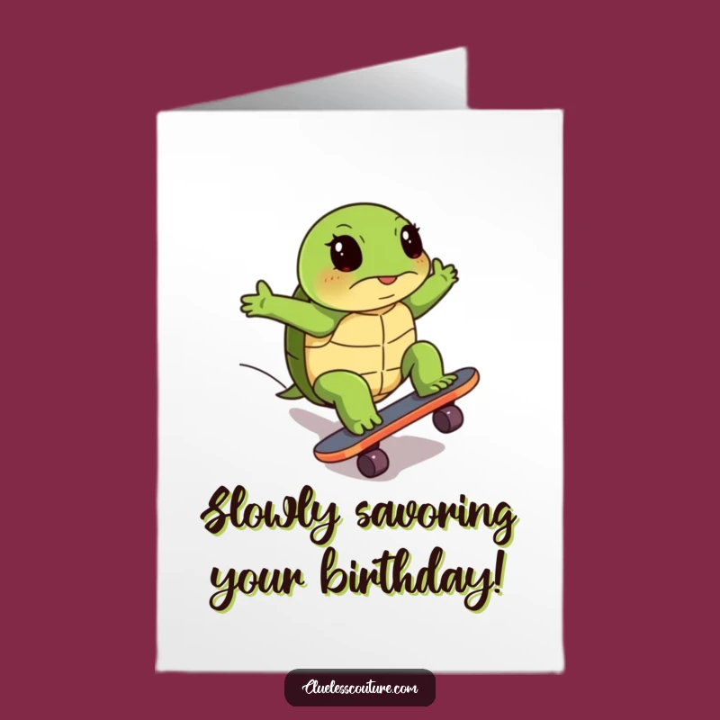 Free Printable Turtle Skateboard Birthday Card: Hilarious Slow & Steady DIY Gift