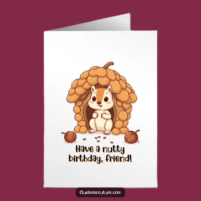 Funny Free Printable Birthday Card: Squirrel's Acorn Home!
