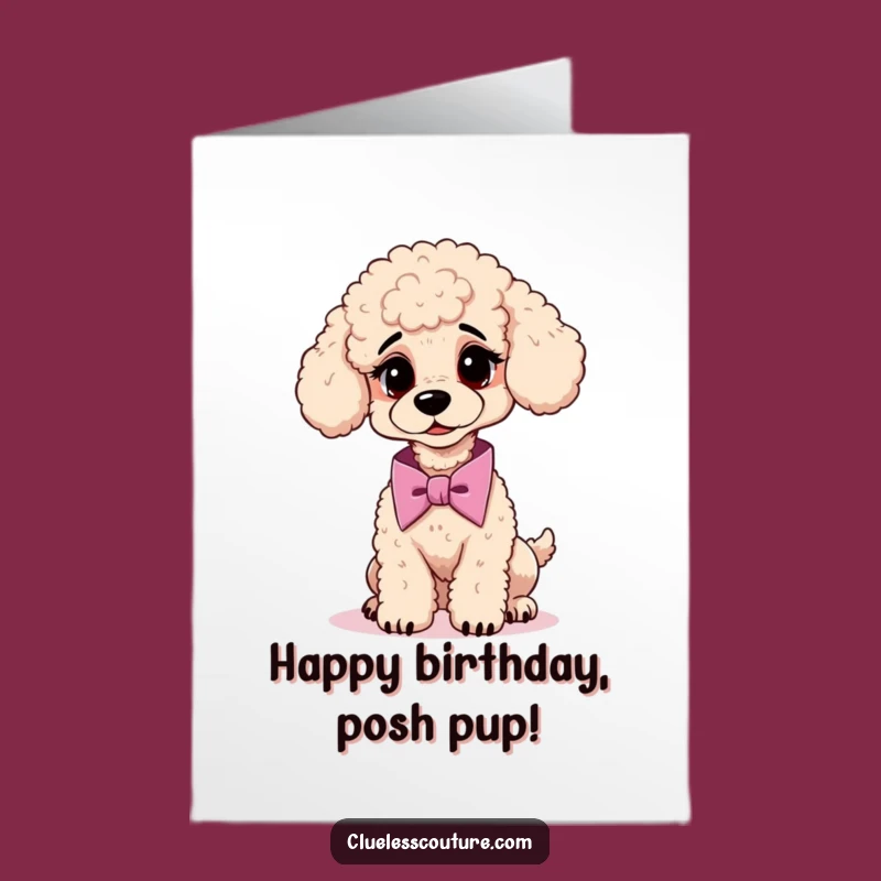 Funny Free Printable Birthday Card: Poodle's Cravat Crisis - Hilarious Downloadable Gift!