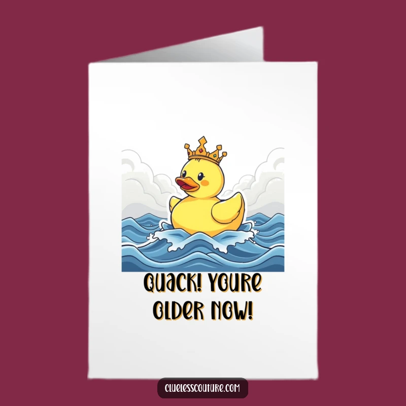 Free Printable Funny Birthday Card: Ducky King Stormy Seas Humor Downloadable