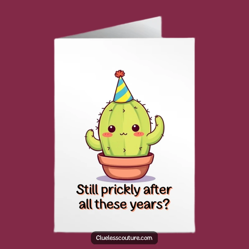 Free Printable Birthday Card: Overwhelmed Cactus Says Happy Birthday - Funny Downloadable Gift!