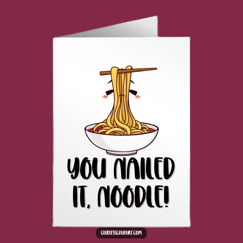 Free Printable Congrats Card: Confused Chopsticks Spaghetti Success Humor Downloadable