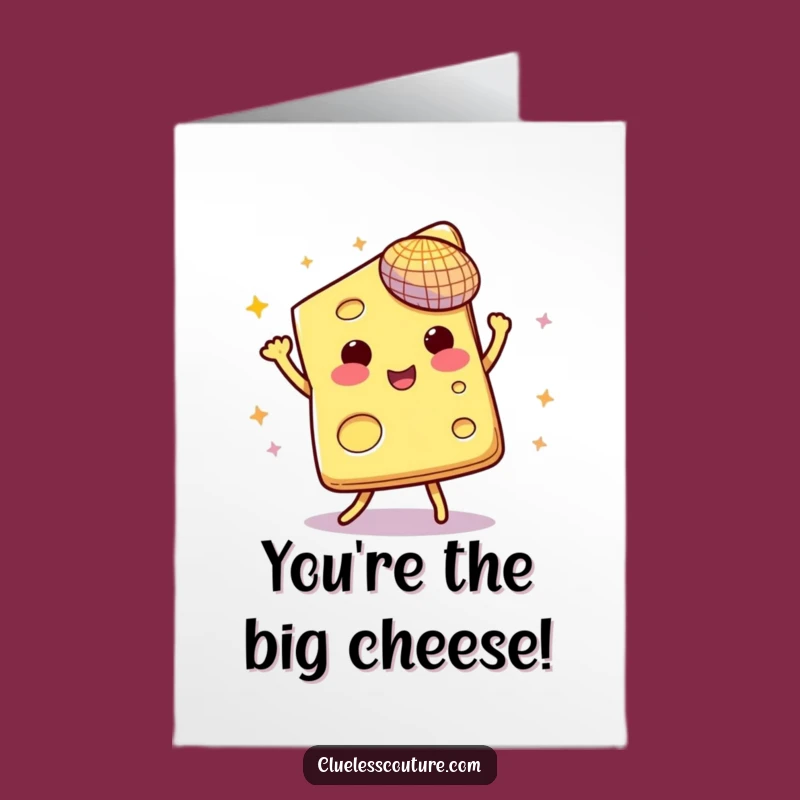 Free Printable Congrats Card: Disco Cheese Celebration, Downloadable & Fun for Any Win