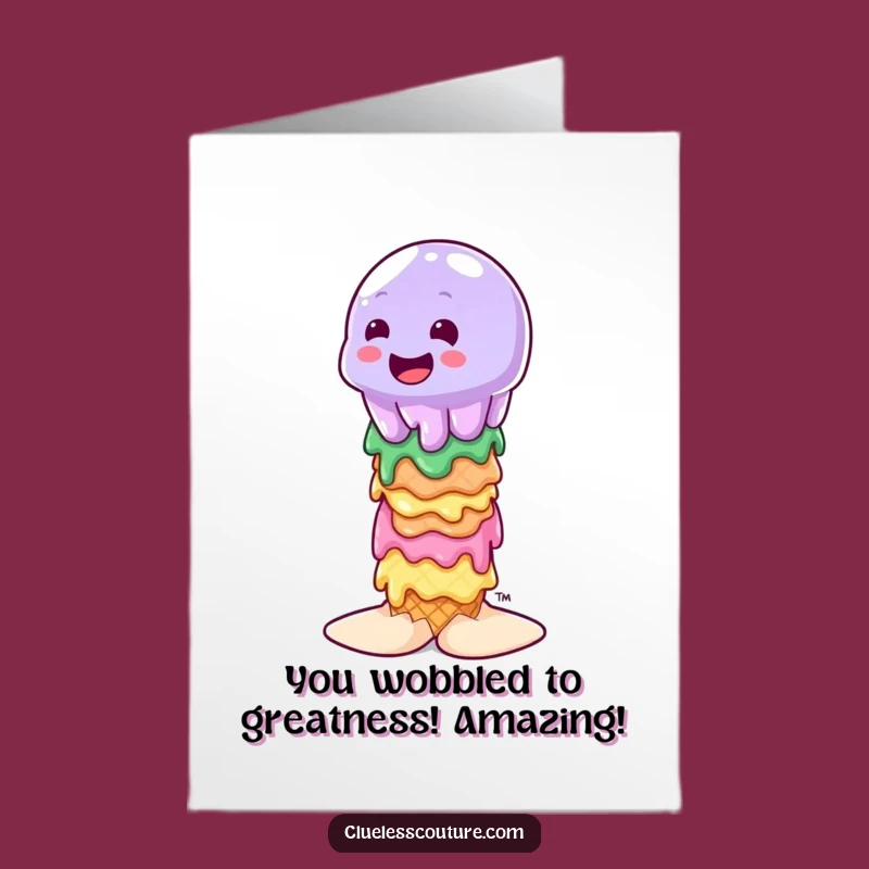 Free Printable Congrats Card: Jelly & Ice Cream, Humorous Downloadable for Sweet Success