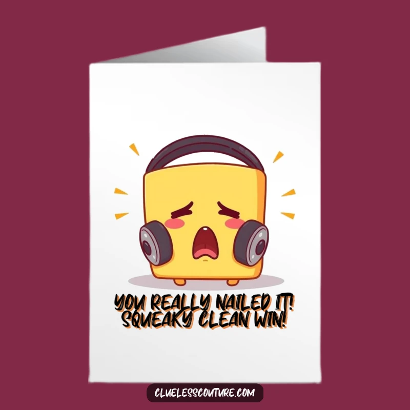 Free Printable Congrats Card: Startled Cheese Music Fan - Funny Downloadable Celebration!