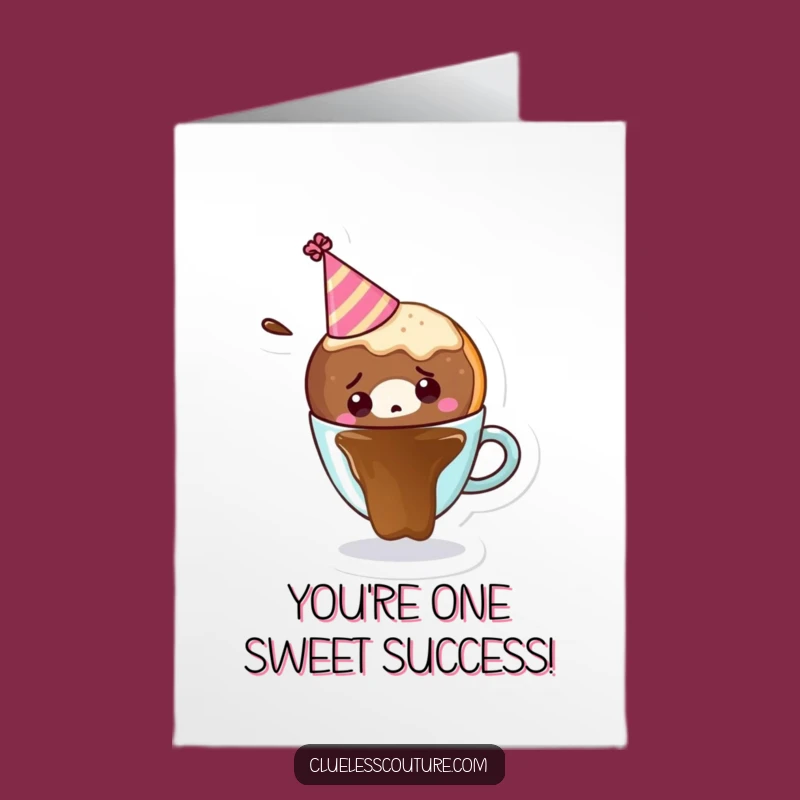 Free Printable Congratulations Card: Donut Coffee Splash Downloadable