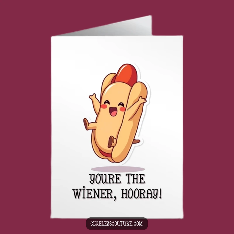Free Printable Hot Dog Congrats Card: Cartwheel Victory! Downloadable Cheers!