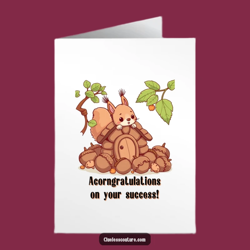 Free Printable Squirrel Congratulations Card: Funny Acorn House Downloadable DIY Gift