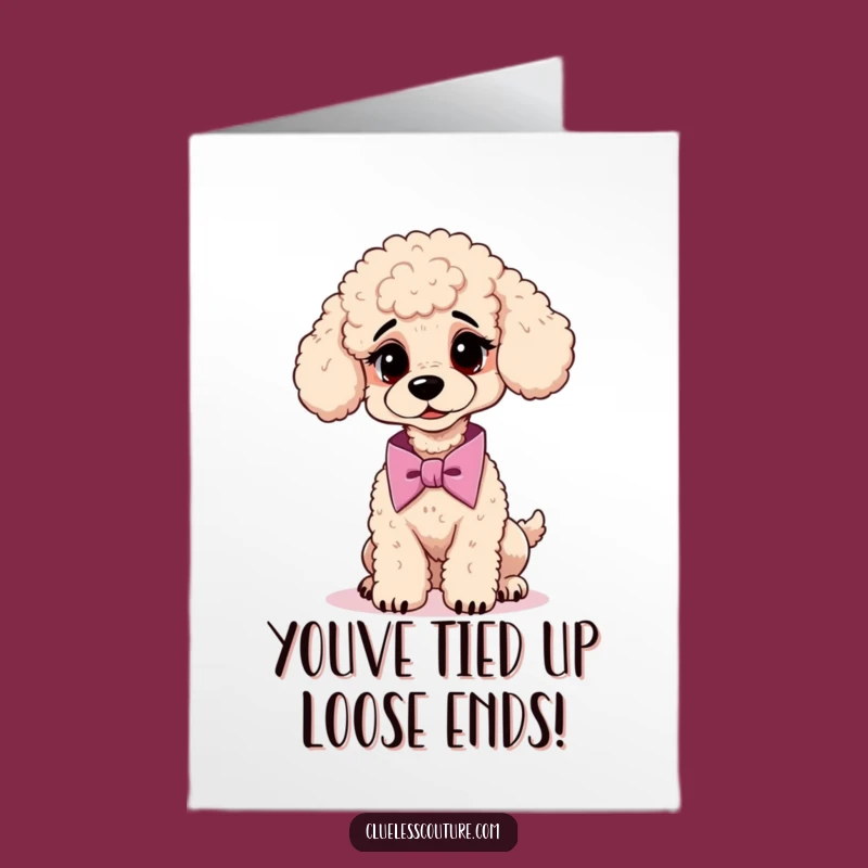 Funny Free Printable Congrats Card: Poodle's Fancy Tie - Downloadable Elegance!
