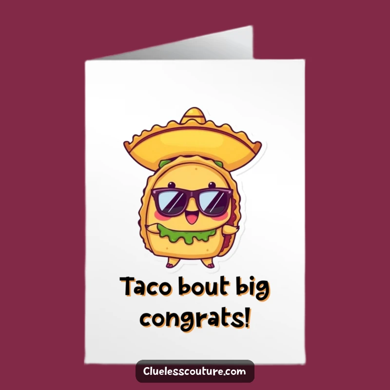 Free Printable Congrats Card: Cool Taco Celebration Downloadable