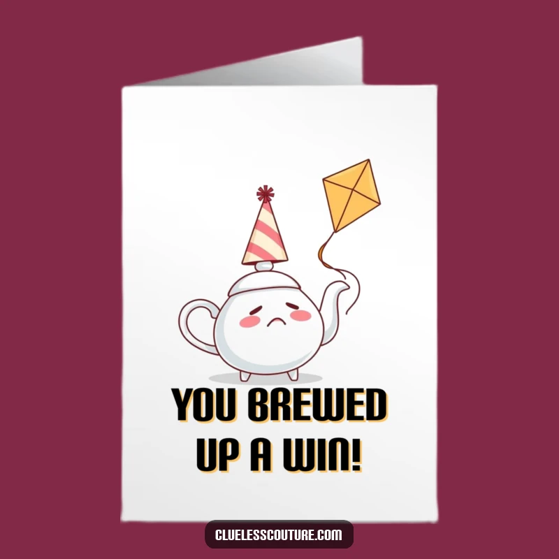 Free Printable Congrats Card: Teapot Takes Flight, Hilarious Downloadable Gift Idea