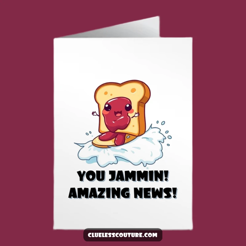 Free Printable Funny Congrats Card: Toast's Jam Surf to Celebrate Your Big Win