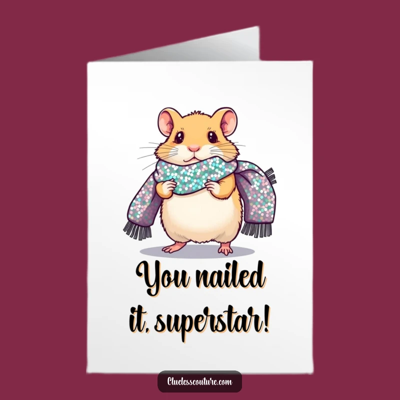 Free Printable Hamster Runway Congrats Card: Hilarious Downloadable Gift