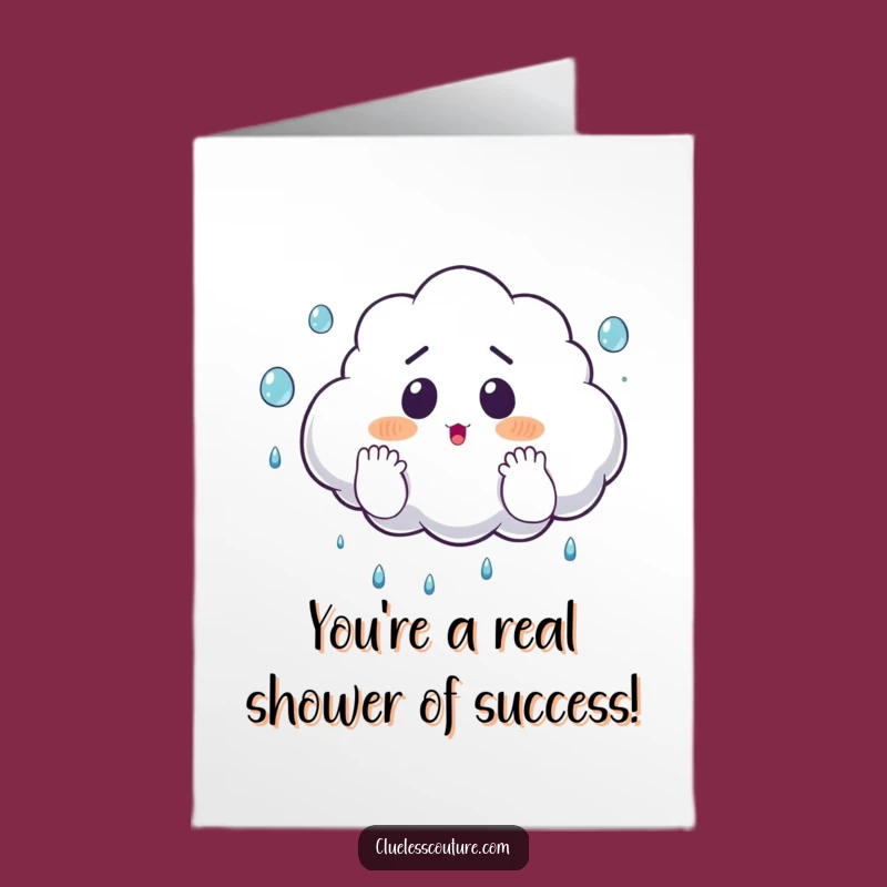 Free Printable Congrats Card: Cloud Juggles Drops, Funny Downloadable Gift Idea