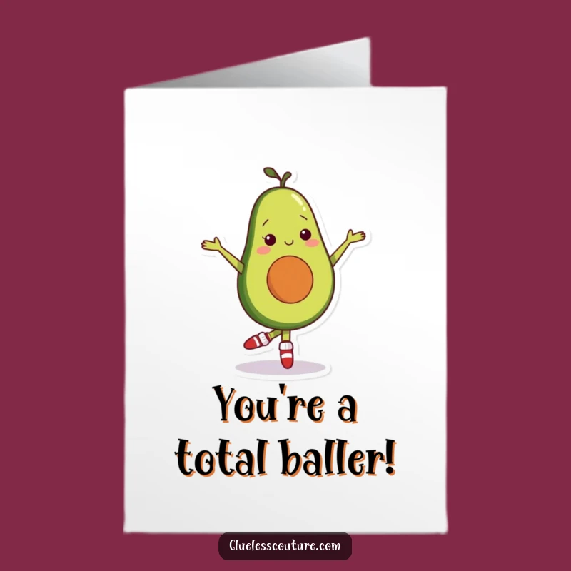 Free Printable Congratulations Card: Avocado Ballet Dreams Downloadable