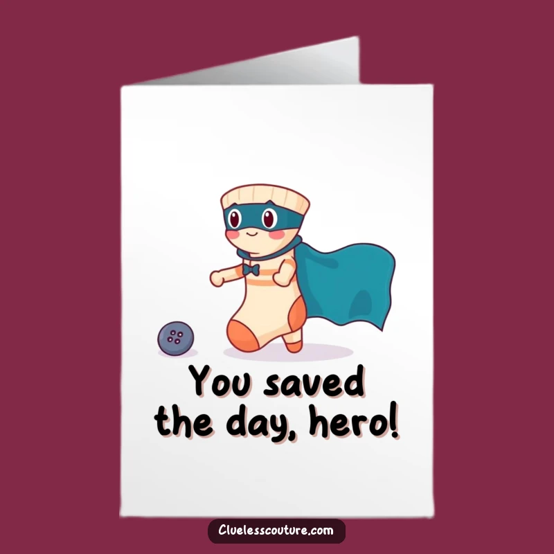 Free Printable Congrats Card: Sock Saves Button, Funny Downloadable Gift Idea