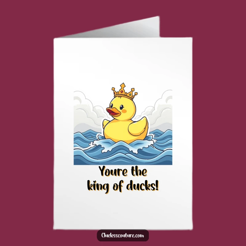 Free Printable Congrats Card: Ducky King Stormy Seas Success Humor Downloadable
