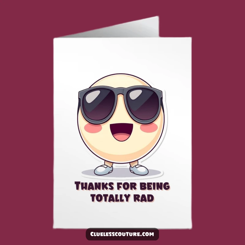 Free Printable Ball Thank You Card: Cool Shades Gratitude - Funny Downloadable Gift
