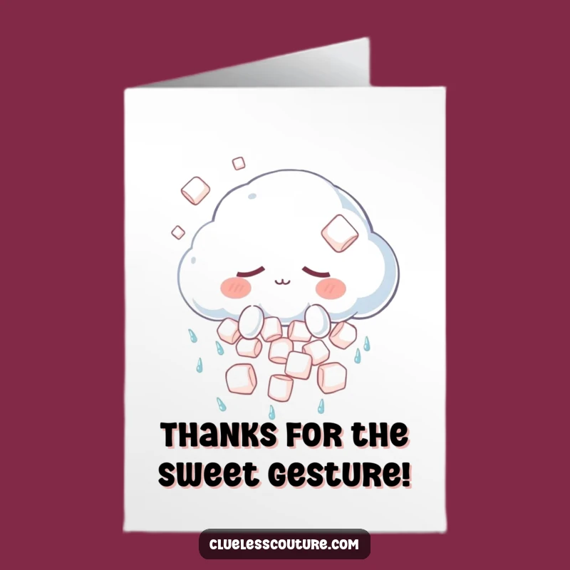 Free Printable Thank You Card: Cloud Marshmallow Thanks Gift Downloadable