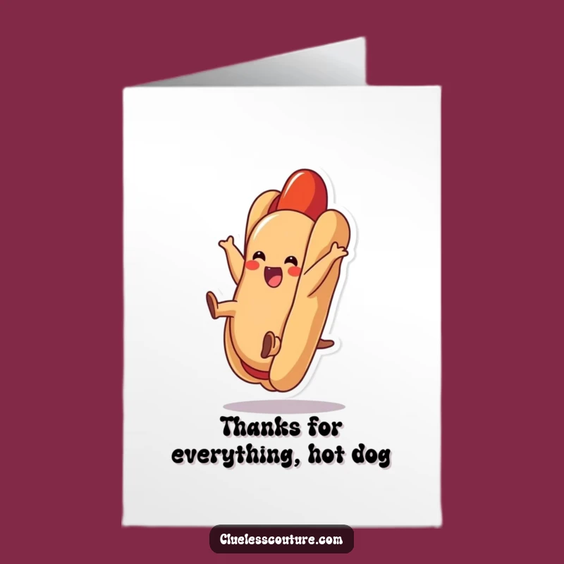 Free Printable Thank You Card: Hot Dog's Cartwheel Thanks! Downloadable Gratitude!