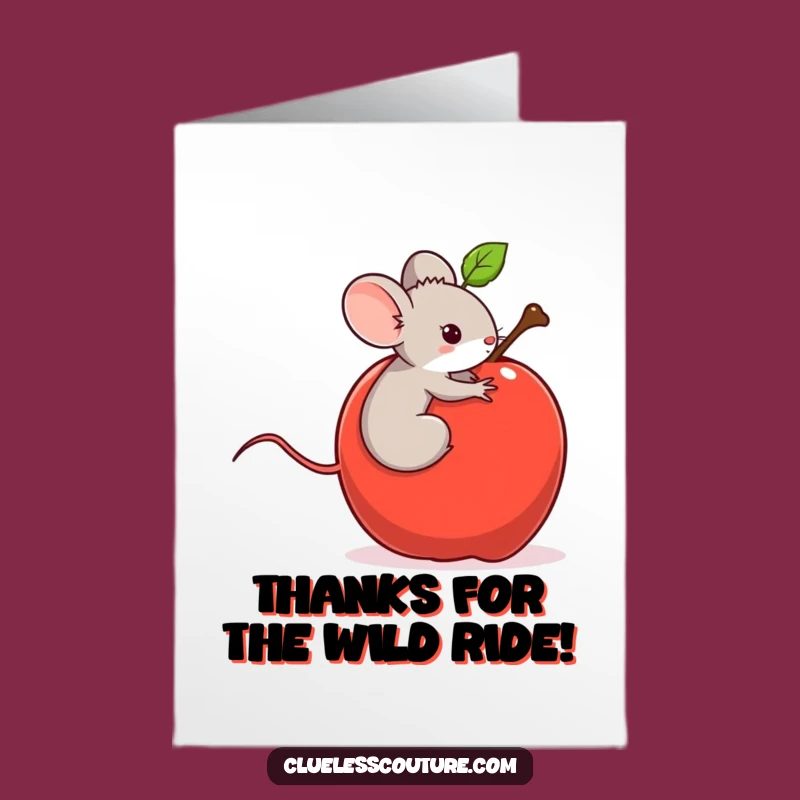 Free Printable Thank You Card: Mouse's Apple Escape - Funny Downloadable Appreciation!