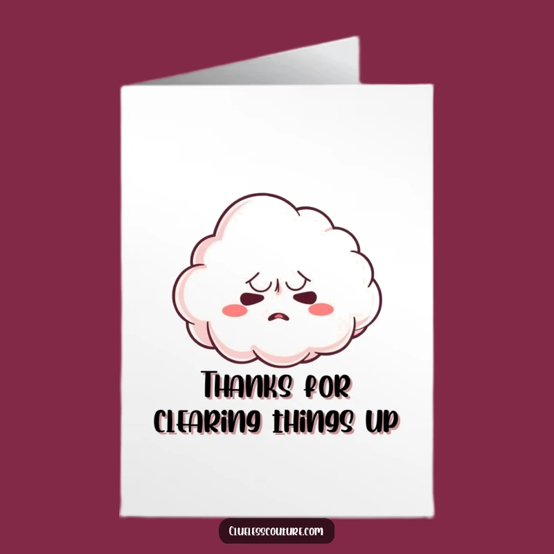 Free Printable Thank You Card: Nervous Cloud Says Thanks - Appreciative Download