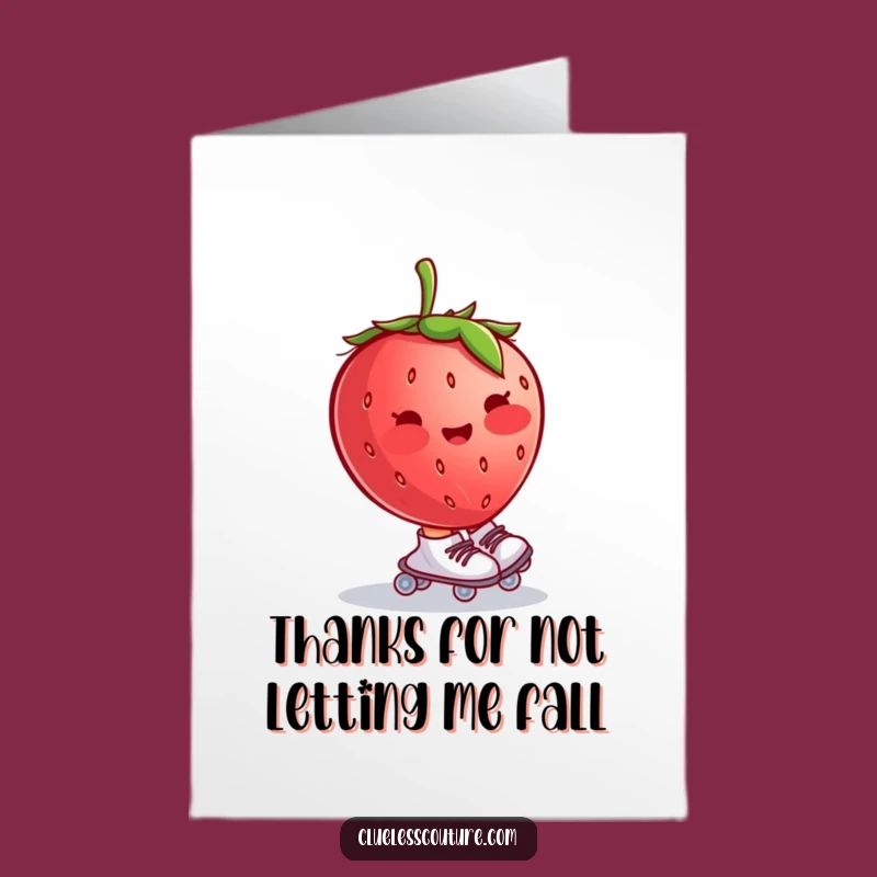 Free Printable Thank You Card: Strawberry Skater, Funny Downloadable Gift