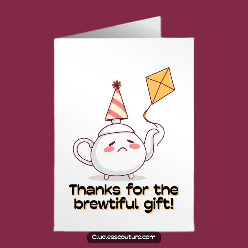 Free Printable Thank You Card: Teapot Tries Kiting, Funny Downloadable Gift