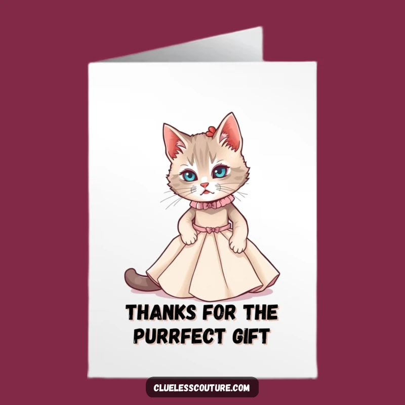 Funny Free Printable Thank You Card: Cat's Gown Gambit - Downloadable Thanks!