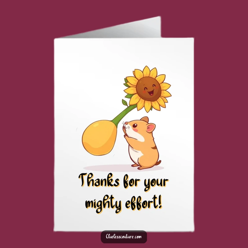 Humorous Free Printable Hamster Seed Thank You Card - Downloadable